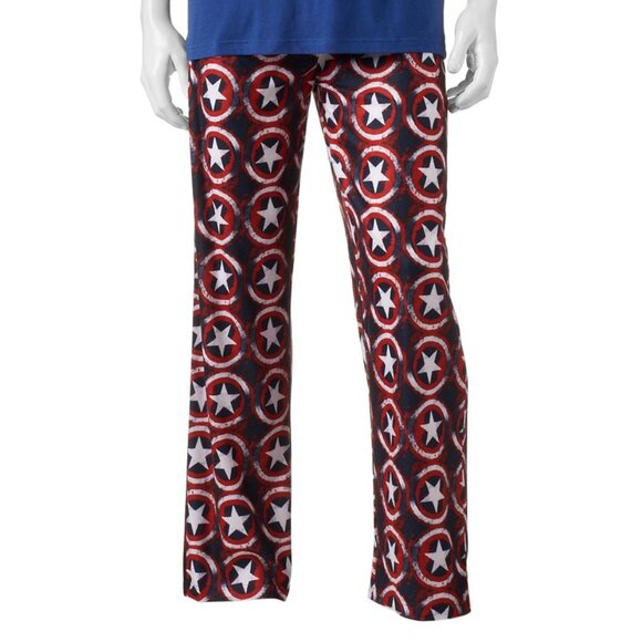 New! Captain America Pajamas 2-Piece Sleep Set T-Shirt & Fleece Pants - Picture 3 of 3